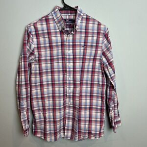 Vineyard Vines Whale Shirt Youth Size L (16) Plaid Long Sleeve Button Down